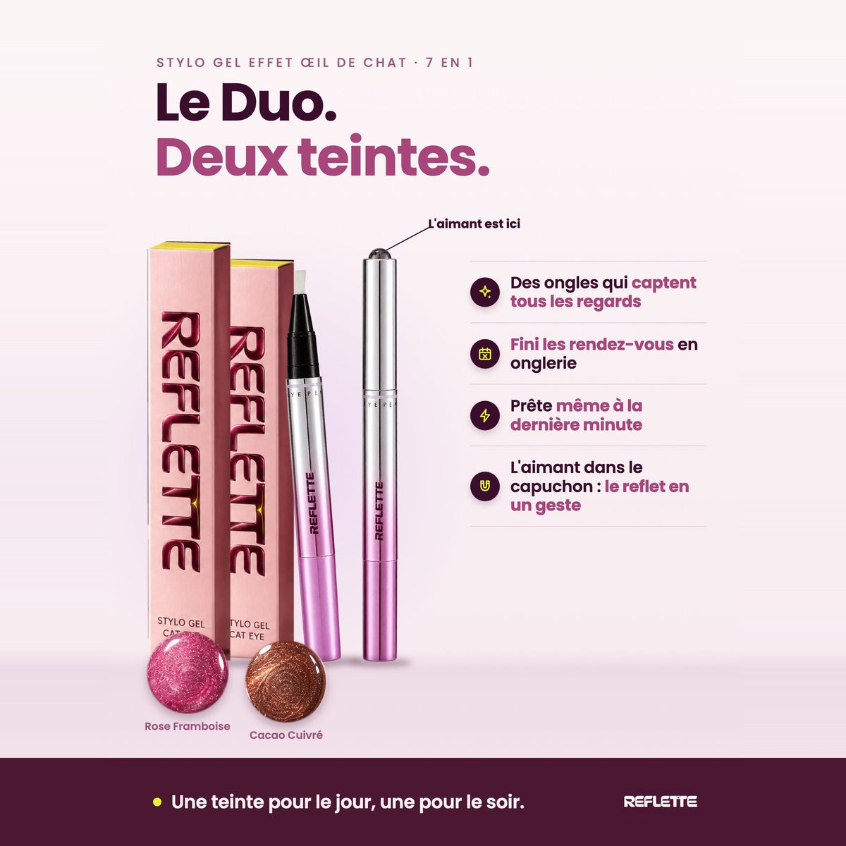 CARRE·5·Le Duo : deux stylos, deux teintes